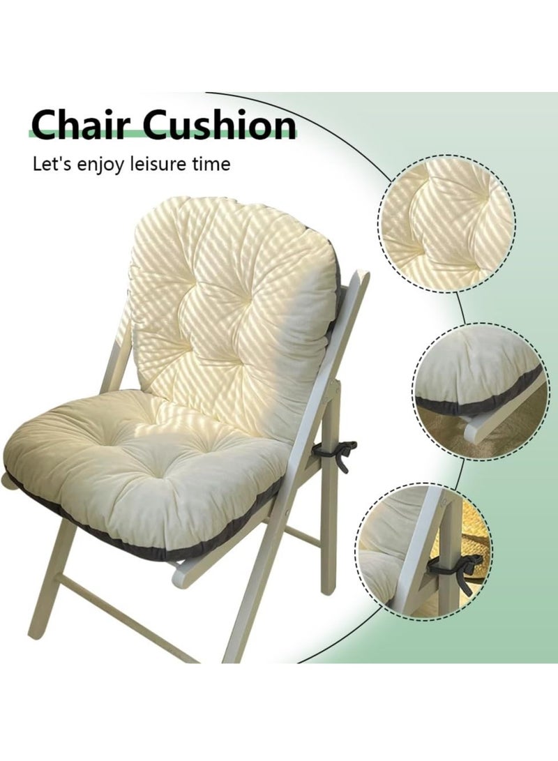 Arabest 1pc Casual Style Polyester Seat Cushion, Solid Color Integrated Office Chair Pad, Dining Chair Cushion, Simple And Comfortable Lazy Cushion For Home And Office Use - White  - Image 3