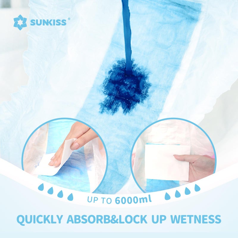 SUNKISS Masterpiece Adult Diapers with Tabs, Unisex Disposable Incontinence Briefs for Women and Men, Odor Control, Blue, L/XL, 10 Count - Image 3