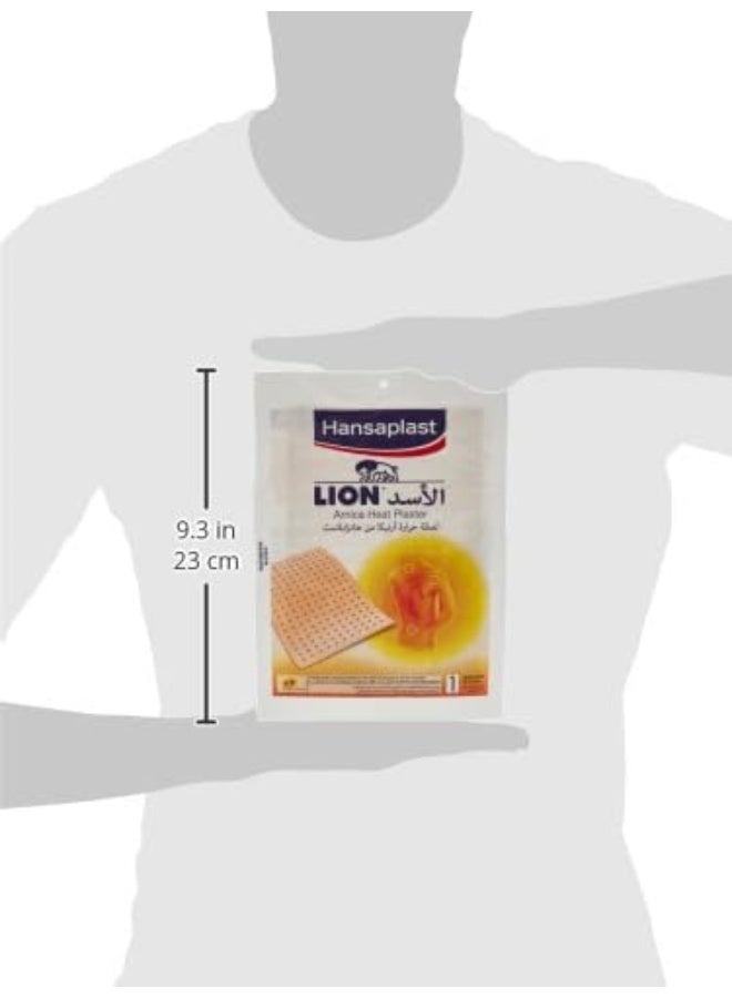 Hansaplast Hansaplast Lion Arnica Heat Plaster with Arnica Flower Extract, for the Relief of Aches and Pains, Local Treatment for Joint and Muscle Pain, 1 Skin Patch 12x18cm  - Image 3