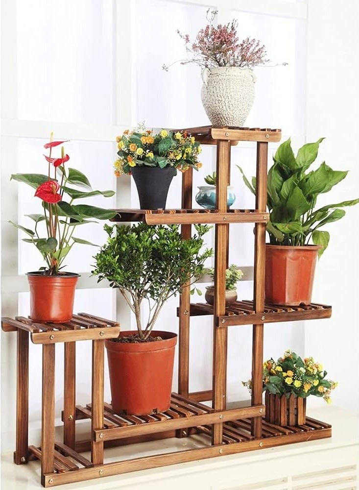 Generic FFD Wooden Flower Stand - Stylish Multi-Layer Plant Pot Display Rack for Indoor & Outdoor Use - Ideal for Garden, Patio, Balcony, and Home Décor  - Image 3