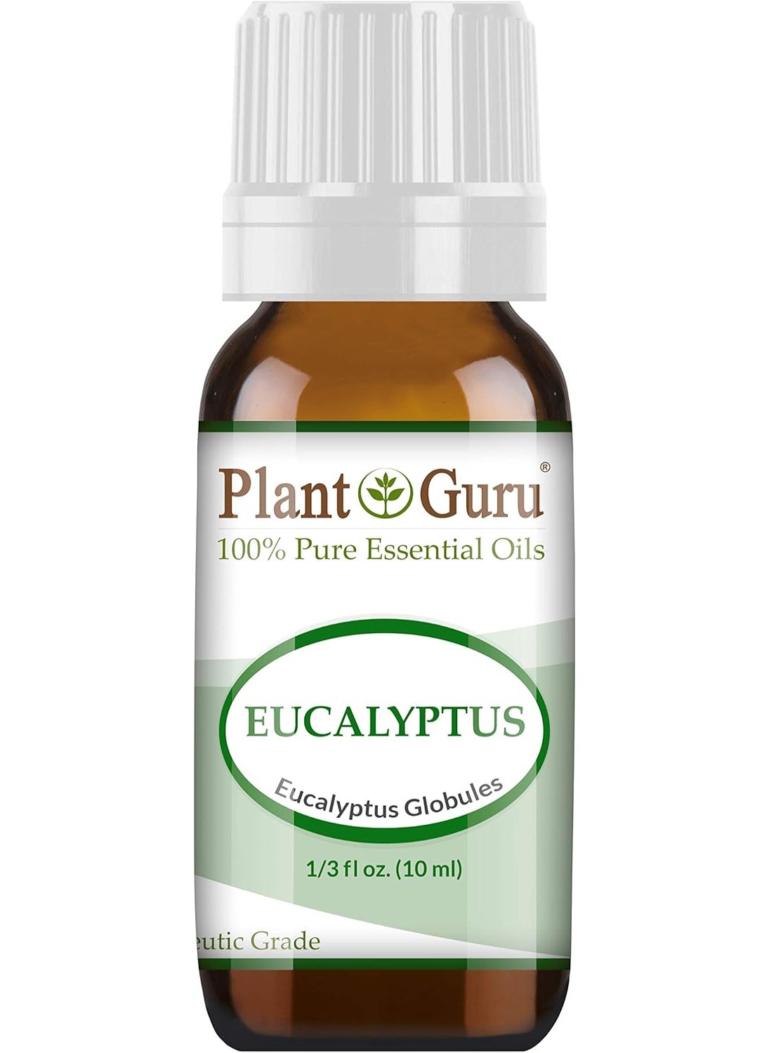 Plant Guru Eucalyptus Essential Oil 10 ml 100% Pure Undiluted Therapeutic Grade for Aromatherapy Diffuser, Sinus Relief, Allergies, Cough, Nasal and Chest Congestion 