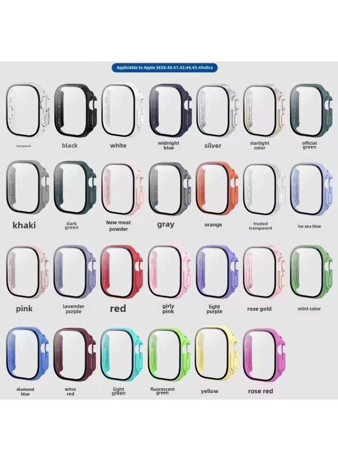 مناسب لحالة آبل ووتش S9 / S8، فيلم زجاج مقوى، غلاف PC غير لامع، غلاف iWatch S8، فيلم واقي متكامل - Image 2