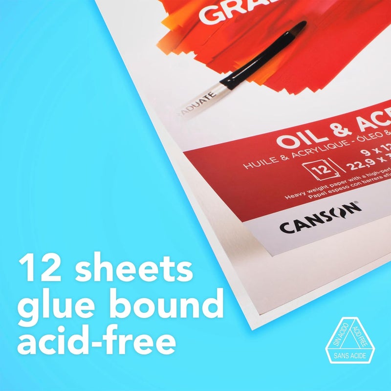 Canson Graduate Oil and Acrylic Paint Pad Foldover 11x14 inch 12 Sheets  Artist Paper for Adults and Students  Oil Acrylic Mixed Media and Painting - Image 3