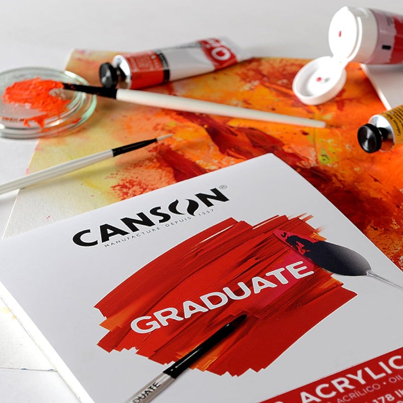 Canson Graduate Oil and Acrylic Paint Pad Foldover 11x14 inch 12 Sheets  Artist Paper for Adults and Students  Oil Acrylic Mixed Media and Painting - Image 2