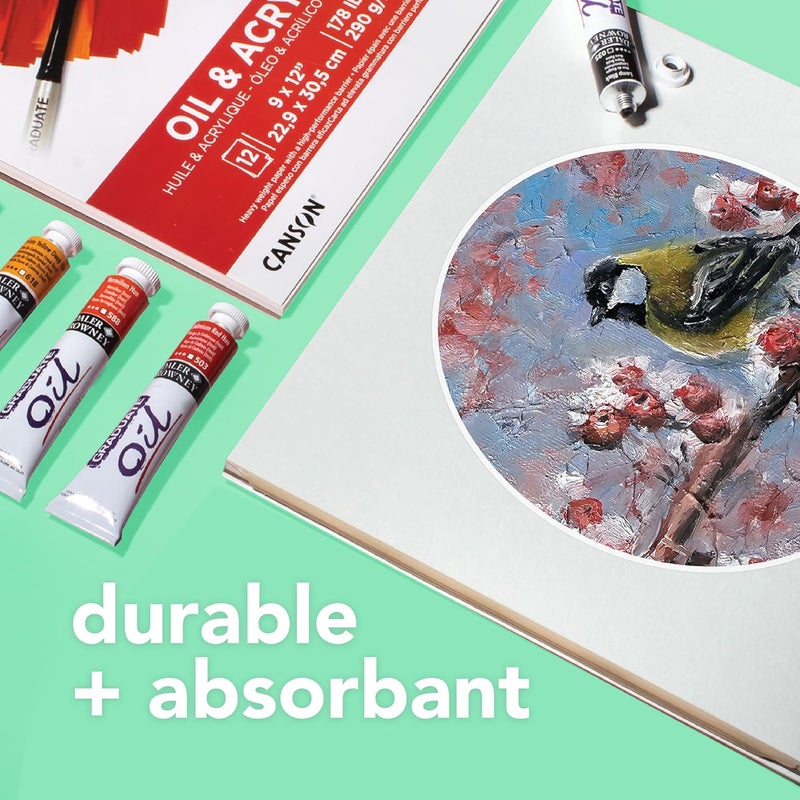 Canson Graduate Oil and Acrylic Paint Pad Foldover 11x14 inch 12 Sheets  Artist Paper for Adults and Students  Oil Acrylic Mixed Media and Painting - Image 5