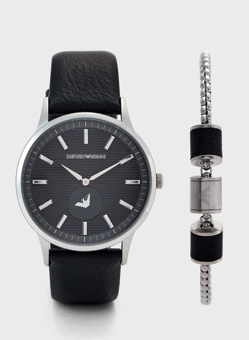 EMPORIO ARMANI AR80039 Analog Watch + Bracelet Gift Set