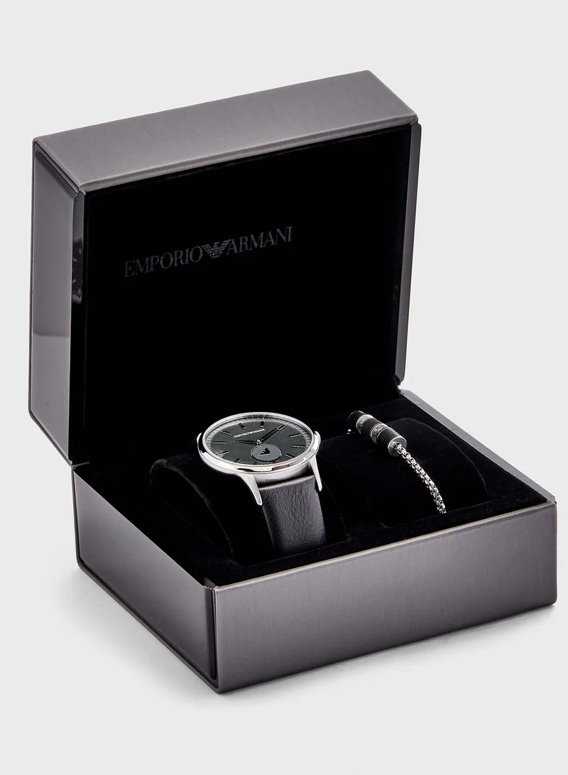 EMPORIO ARMANI AR80039 Analog Watch + Bracelet Gift Set