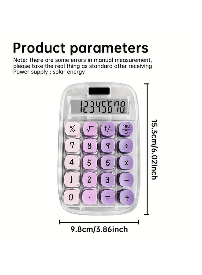 Purple Financial Calculator Solar Battery Dual Power Large Buttons HD Display - Image 3