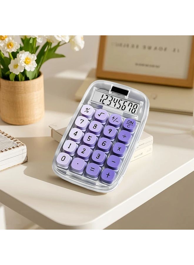 Purple Financial Calculator Solar Battery Dual Power Large Buttons HD Display - Image 5