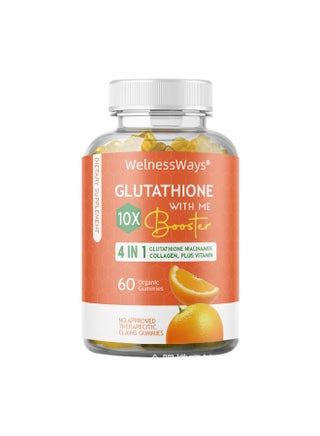 WelnessWays Glutathione 10X Booster, Collagen Supplements Collagen L- glutathione Gummies, 4 IN 1 Glutathione Niacanamide Collagen, Plus Vitamin | Best Price KSA