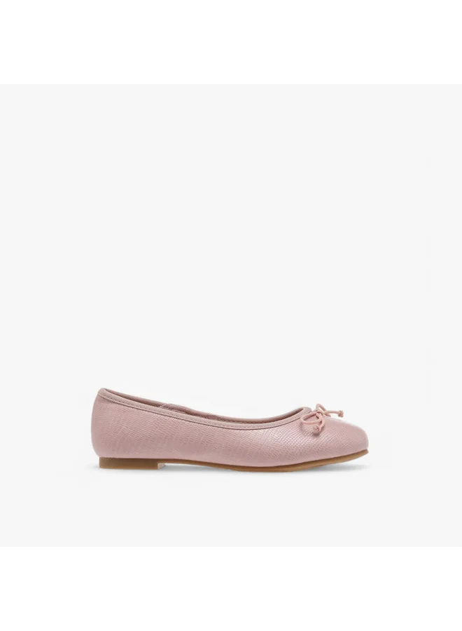 ليتل ميسي Girls Bow Accent Slip-On Ballerina Shoes