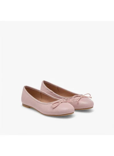 Little Missy Girls Bow Accent Slip-On Ballerina Shoes