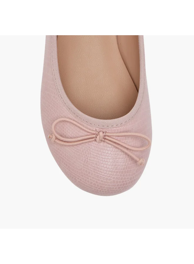 ليتل ميسي Girls Bow Accent Slip-On Ballerina Shoes