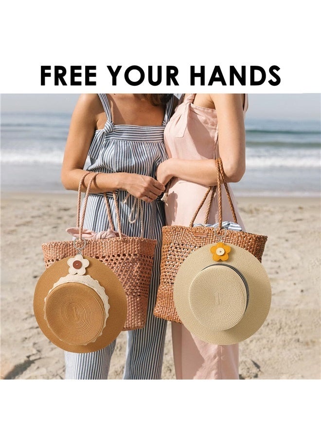 Generic 2 Pack Hat Clip for Travel on Bag,Leather Hat Holder for Purse,Travel & Beach Essentials - Image 2