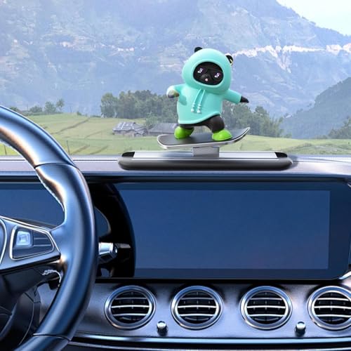 REWOP Skateboarding Panda Car Dashboard Toy –Auto Sliding Motion Decor, Cool Sliding Car Accessory, Fun Car Interior Decoration Accessories (Blue) - Image 4