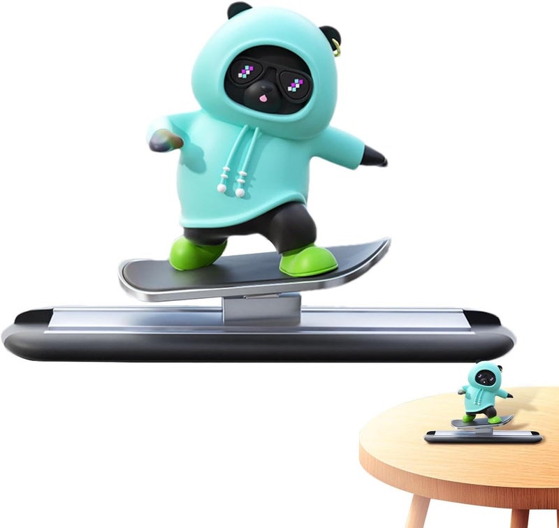REWOP Skateboarding Panda Car Dashboard Toy –Auto Sliding Motion Decor, Cool Sliding Car Accessory, Fun Car Interior Decoration Accessories (Blue) - Image 3