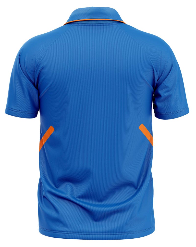 TRIUMPH Cricket T-Shirt for Men Team India Half Sleeve Cricket Jersey Dry Fit V-Neck Cricket Sports Jerseys for Indian Cricketer Polo Shirt for Boys Size XL - Image 2