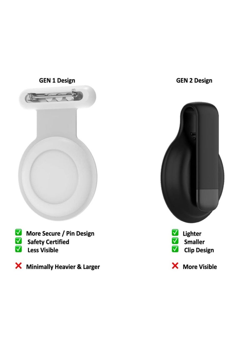 SYOSI - Holder Case for Apple Air Tag Airtag Hidden for Kids, Device for Kids, Hidden Airtag Holder for Kids, Safer Than Bracelet Wristband Necklace Keychain (Gen 2 White, 2-Pack) - Image 1