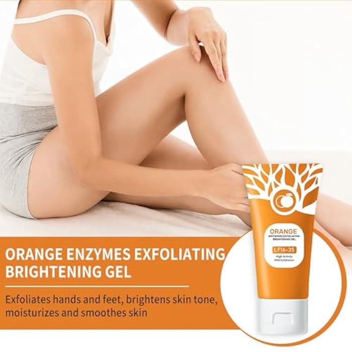 Ezyuanchly Orange Exfoliating Gel, Moisturizer Face Body Scrub Gel,Deep Cleansing Moisturizing Facial Exfoliator,Natural Orange Peeling Gel Face Scrub (2PCS) - Image 3