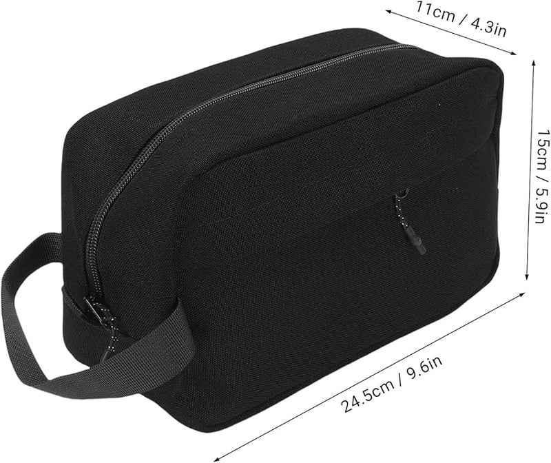 Black Hanging Toiletry Bag For Men Travel Organizer Portable Shaving Wash Bag With Main Compartment And Mesh Pockets - Image 2