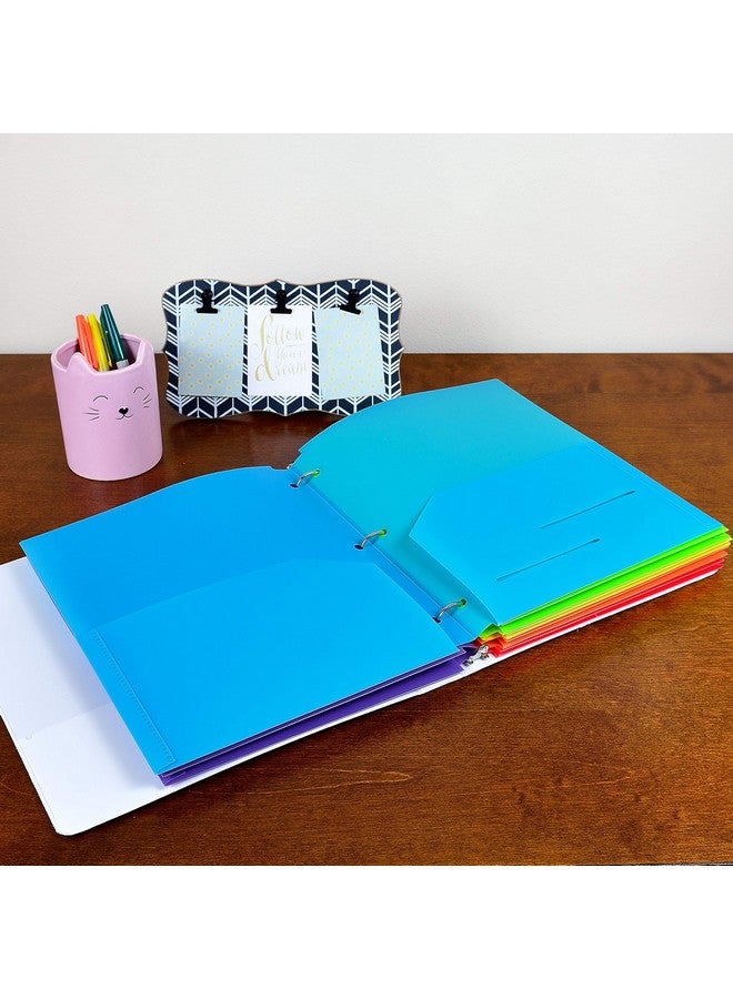 Youngever Heavy Duty Plastic Letter Size File Folders 9.5 X 11.4 In 6 Pack 2 Pocket Folders With Notches Moisture Resistant  - Image 5