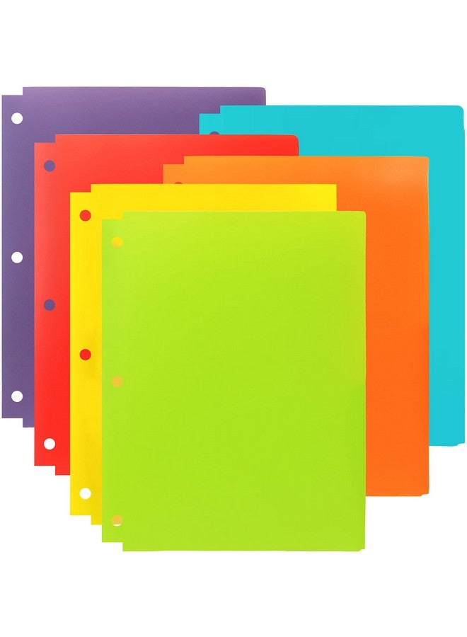 Youngever Heavy Duty Plastic Letter Size File Folders 9.5 X 11.4 In 6 Pack 2 Pocket Folders With Notches Moisture Resistant  - Image 1