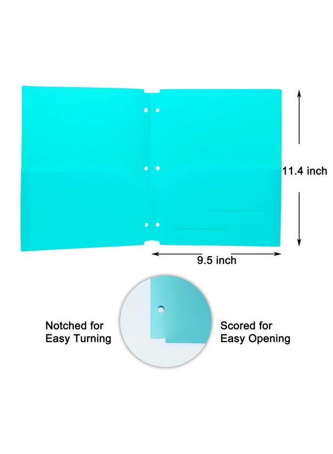 Youngever Heavy Duty Plastic Letter Size File Folders 9.5 X 11.4 In 6 Pack 2 Pocket Folders With Notches Moisture Resistant  - Image 2