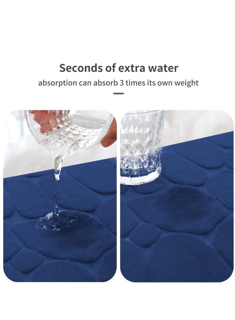 Bluejw 1-Piece Size Is 40x60 Cm Household Cobblestone Embossed Doorstep Carpet Doormat Bathroom Minimalist Wind Absorbent Foot Mat Bathroom Anti-Skid Mat Floor Mat - Image 2