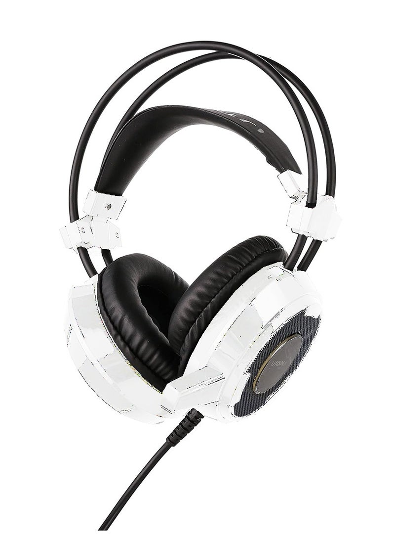 Generic Wired Gaming Headset UT-9 , 7.1 Surround Sound , With LED Light Detachable Microphone , Multi Platforms Headphone , USB/AUX 3.5mm - White  - Image 2