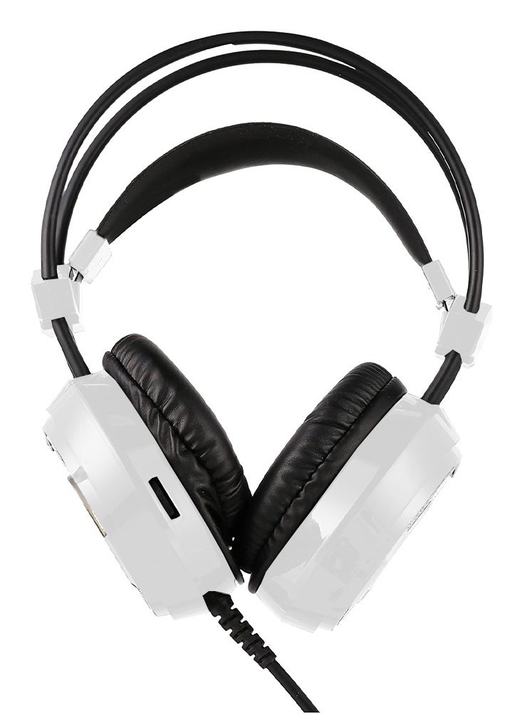 Generic Wired Gaming Headset UT-9 , 7.1 Surround Sound , With LED Light Detachable Microphone , Multi Platforms Headphone , USB/AUX 3.5mm - White  - Image 3