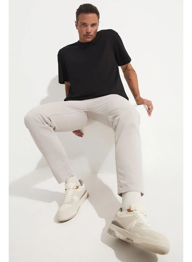 جون June Men Oversize Crew Neck Short Sleeve Tshirt Black