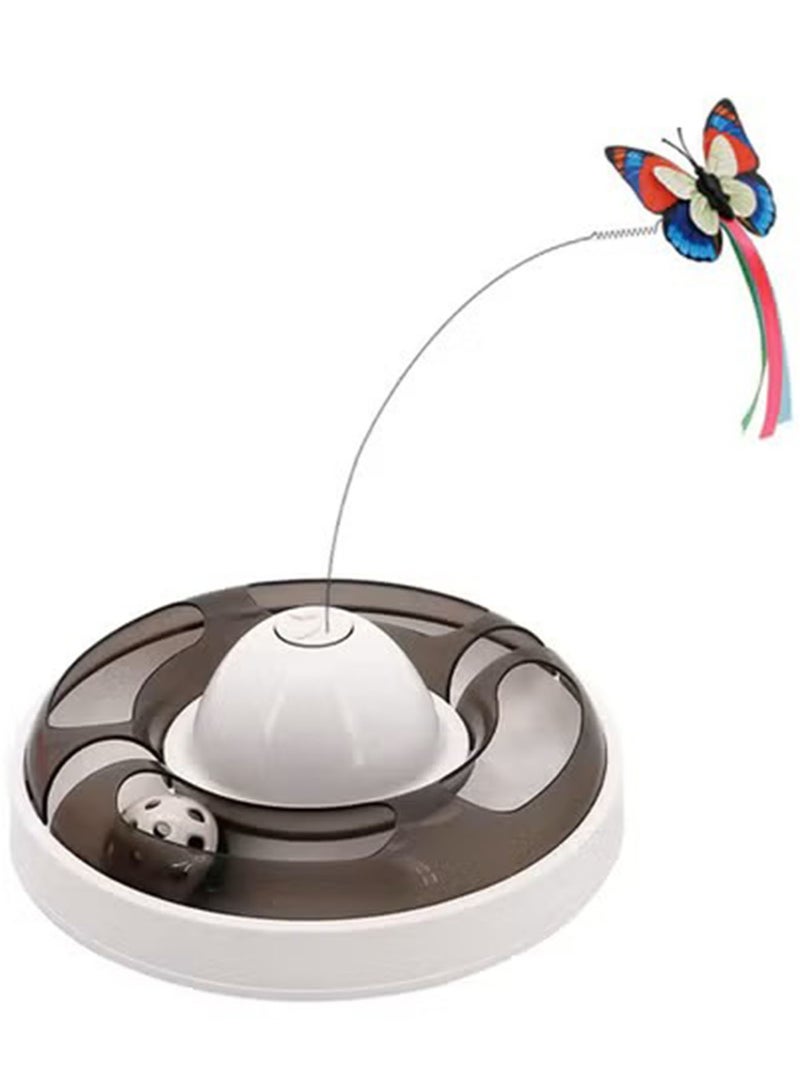 GT-Wheel Cat Toy Automatic Electronic Rotating Butterfly with Roller Tracks Ball Exercise Hunting Toy Games for Indoor Cats - Image 1