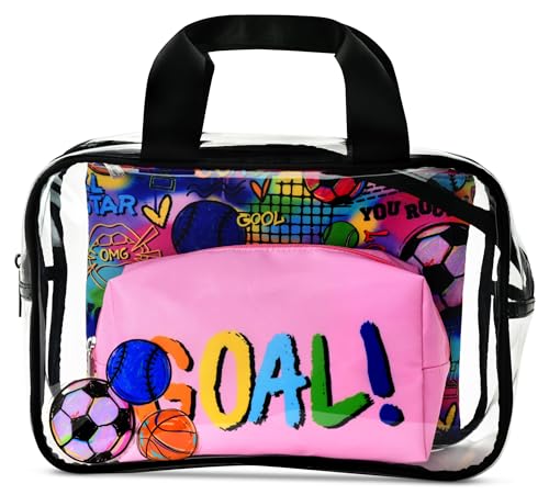 iscream Corey Paige 3Piece Large Medium and Small Bag Set for Toiletry and Cosmetic Storage and Travel Sporty Girl - Image 1