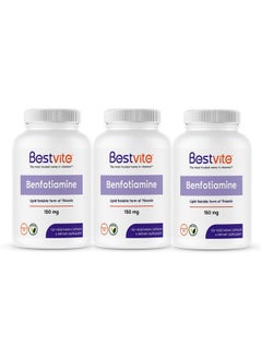 BESTVITE Benfotiamine 150Mg (360 Vegetarian Capsules) (120X3) No Stearates No Silicon Dioxide Vegan Non Gmo Gluten Free  - Image 1