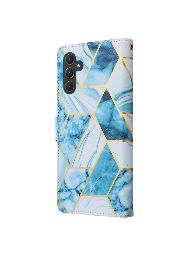 اس-توب جراب لهاتف Samsung Galaxy A55 مصنوع من الجلد بخياطة برونزية رخامية - Image 3