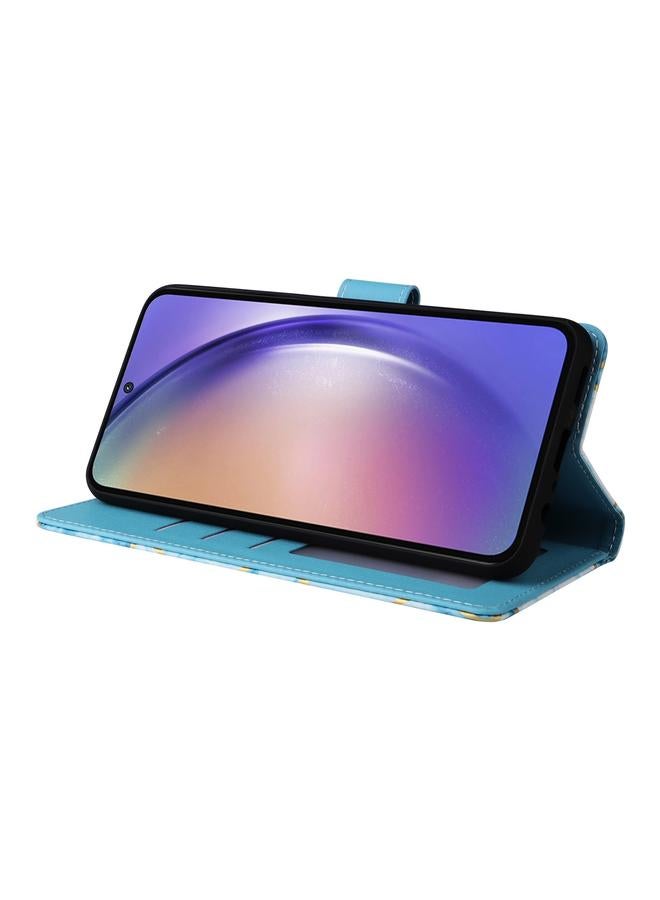 اس-توب جراب لهاتف Samsung Galaxy A55 مصنوع من الجلد بخياطة برونزية رخامية - Image 5