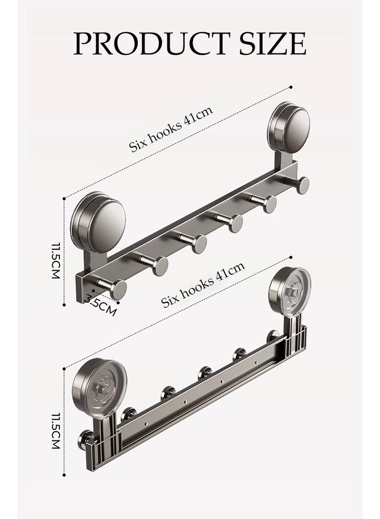 DUNISO Suction Cup Hooks，No-Punch Wall Hook with 6 Hook，Reusable Suction Hooks,Waterproof，Sturdy and Durable，for Window, Glass, Door, Kitchen or Living Room - Image 2