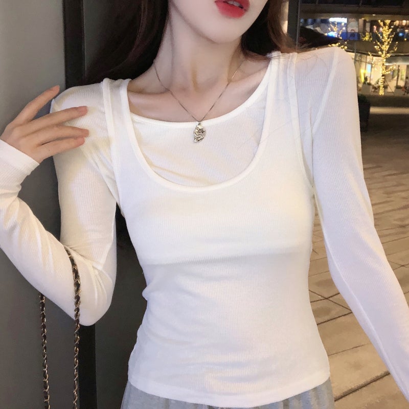 Real S With Ammonia Brushed Long-Sleeved T-Shirt Women'S Design Bottoming Shirt Women - Image 3