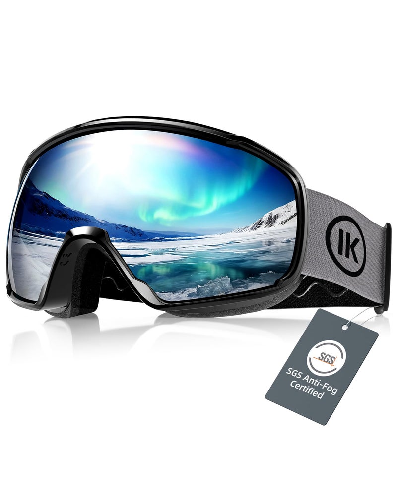 Innerking OTG Ski Goggles SGS Approved, Over Glasses Snow Snowboarding Winter Goggles Anti Fog for Adult, Youth, Men Women - Silver 11% - Image 1