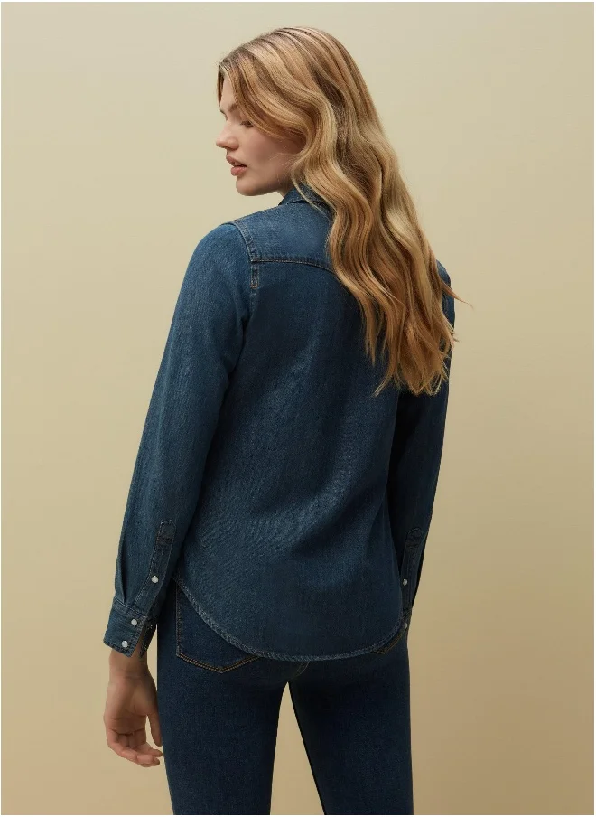 او في اس Ovs Piombo Cowboy Shirt In Denim