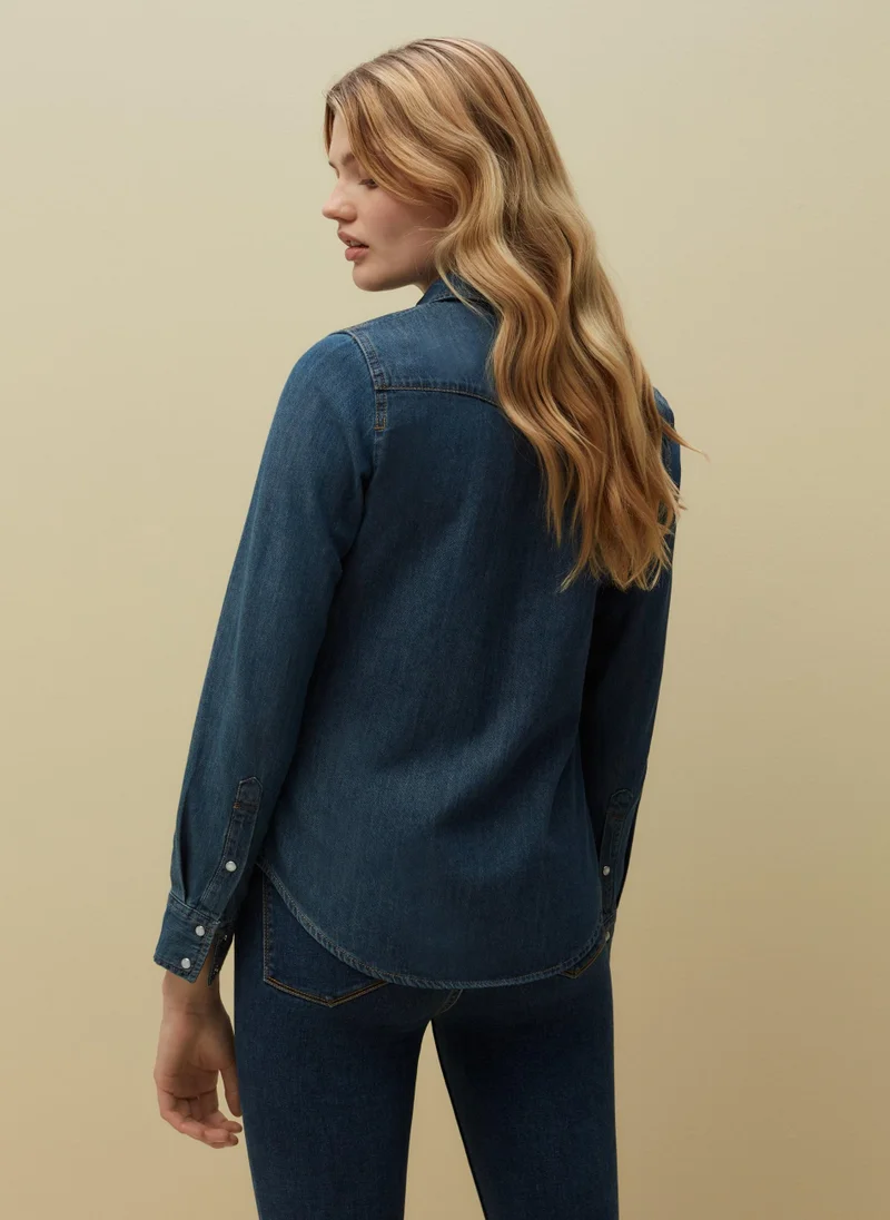 او في اس Ovs Piombo Cowboy Shirt In Denim