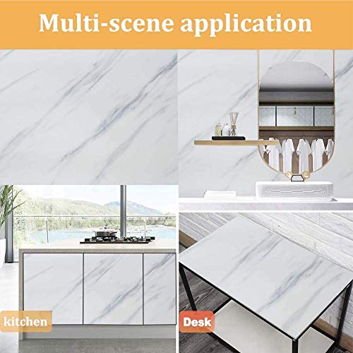 Elton Premium White Marble Matt Marble Furniture Film Interior Film Wallpaper for Cupboard Door, Almirah, Fridge, Tabletop, Wall, Floor, DIY & Other Renovation Projects : 50 Squarefeet - Image 5