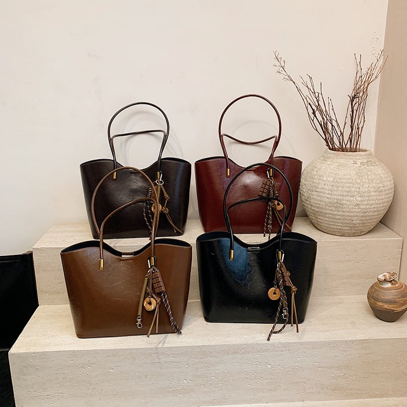 New Large Capacity All-Match Women'S Bag Niche High-End Fashionable Commuter Women'S Bag Fashionable Vintage Tote Shoulder Bag - Image 4