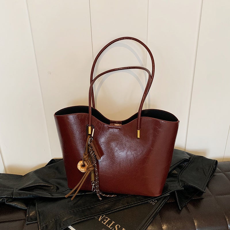 New Large Capacity All-Match Women'S Bag Niche High-End Fashionable Commuter Women'S Bag Fashionable Vintage Tote Shoulder Bag - Image 2