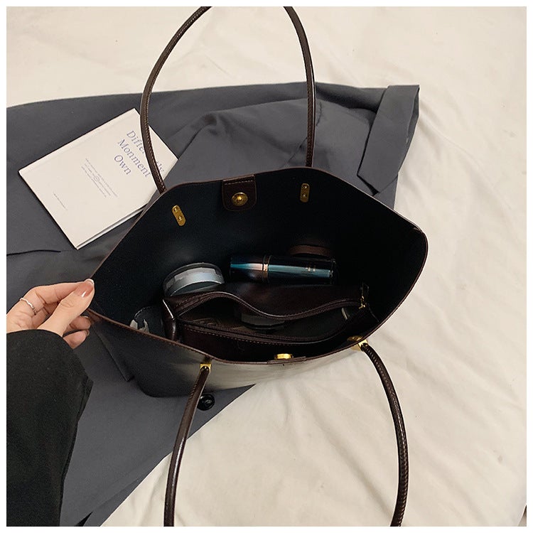 New Large Capacity All-Match Women'S Bag Niche High-End Fashionable Commuter Women'S Bag Fashionable Vintage Tote Shoulder Bag - Image 5