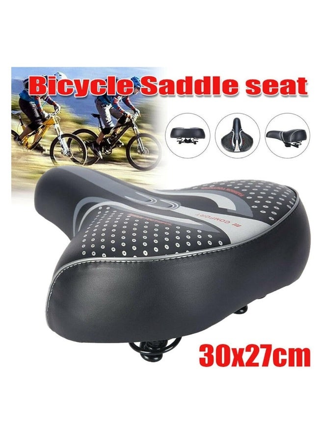 Generic Comfortable Shock-Absorbing Bike Saddle Seat, Wide Replacement Cushion for Mountain and Road Bikes, Soft Pad for Unisex, Ideal for Exercise and Leisure Riding, Black.  - Image 3