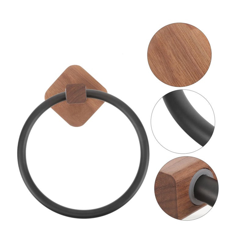 Wooden Towel Rack Counter Holder Space Saving for Bathroom Kitchen - Image 4