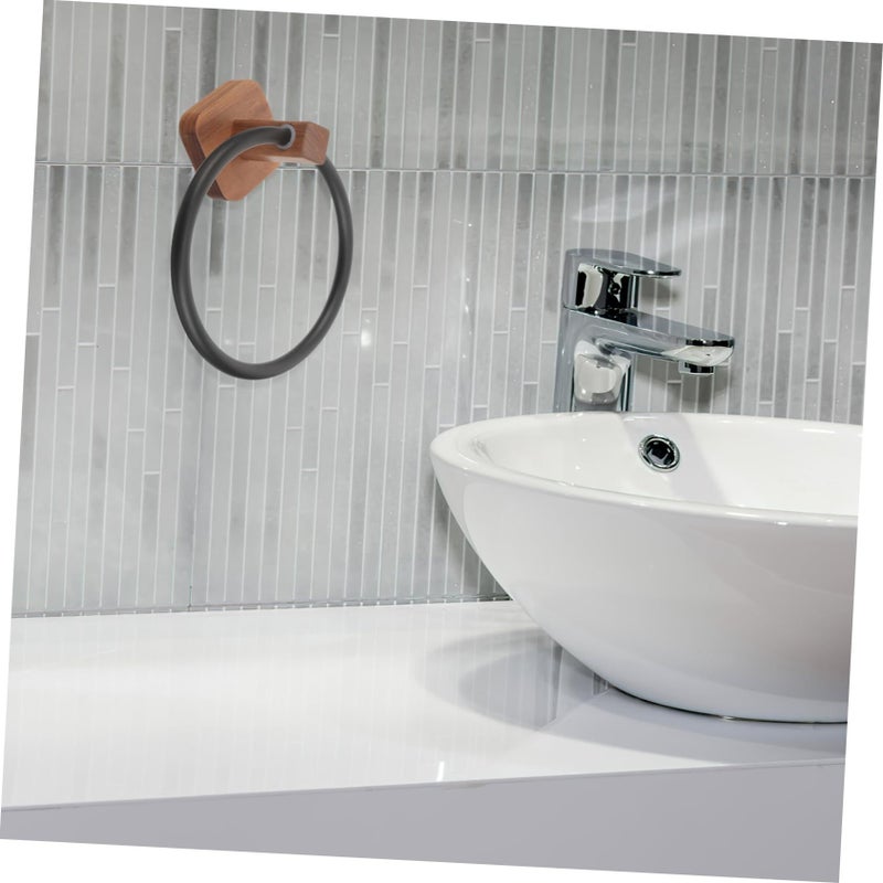 Wooden Towel Rack Counter Holder Space Saving for Bathroom Kitchen - Image 5