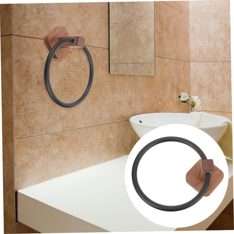 Wooden Towel Rack Counter Holder Space Saving for Bathroom Kitchen - Image 3