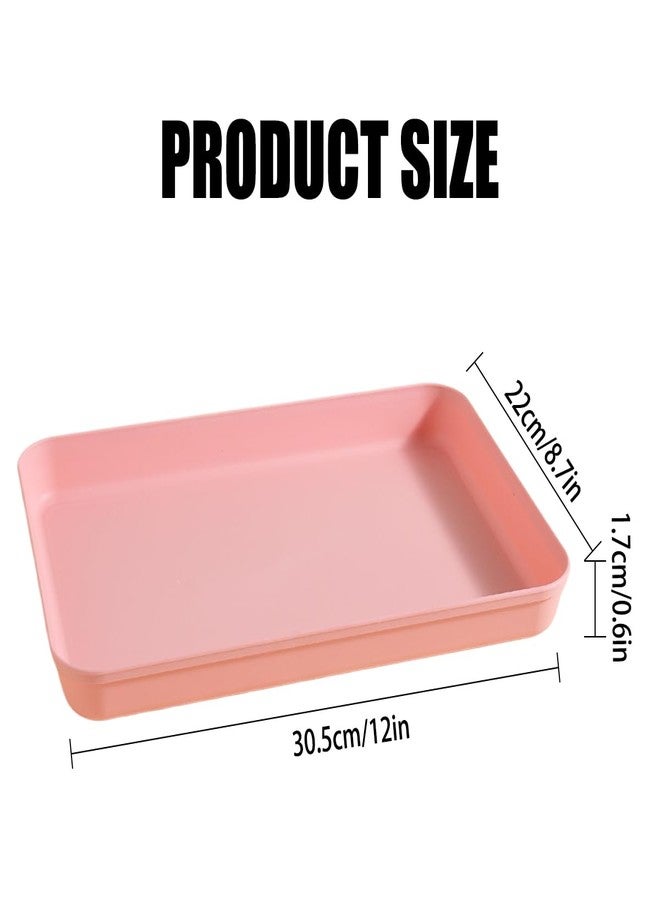 Odowalker 20 Pcs Plastic Art Trays, 12 x 8.7 Inch Colorful Fast Food Lunch Trays Bulk, Cafeteria Rectangular Plastic Serving Organizer for Kitchen, Restaurant, DIY Projects, 10 Colors - Image 2